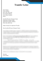 Apartment Transfer Letter Example