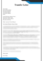 Apartment Transfer Letter Sample