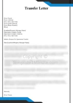 Apartment Transfer Letter Template