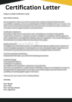 As Built Certification Letter sample