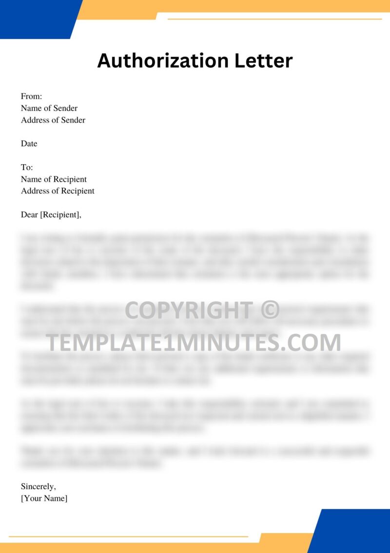 Authorization Letter for Cremation