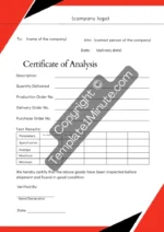 Certificate of Analysis example