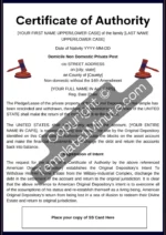 Certificate of Authority word
