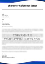 Character Reference Letter from Pastor Template