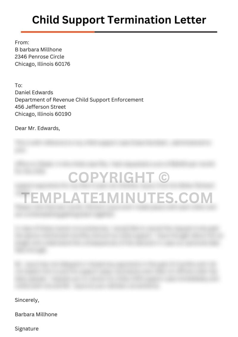 Child Support Termination Letter