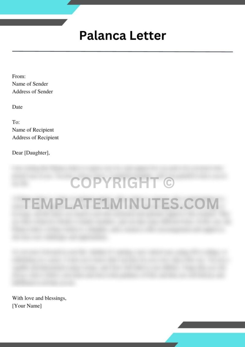 Palanca Letter for Daughter Sample