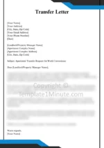 Printable Apartment Transfer Letter