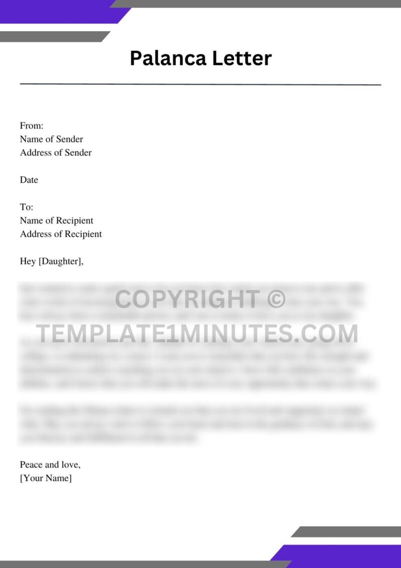 Sample Palanca Letter for Daughter