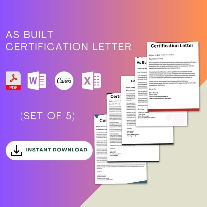 As Built Certification Letter