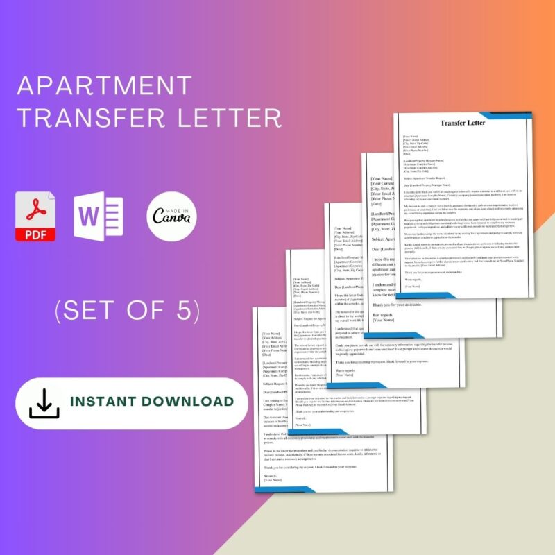 Apartment Transfer Letter