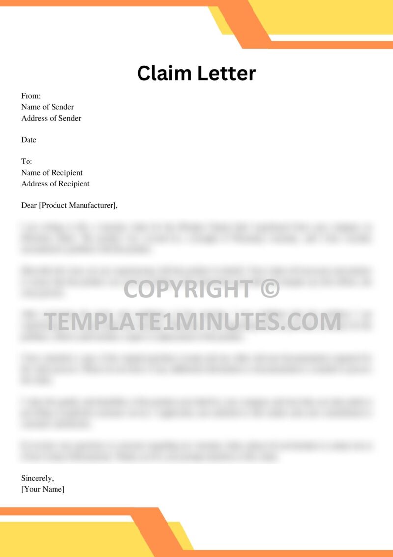 Complaint Letter For Warranty Claim