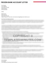 Frozen Bank Account Letter