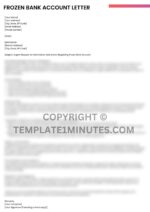 Frozen Bank Account Letter Example