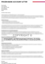 Frozen Bank Account Letter Sample