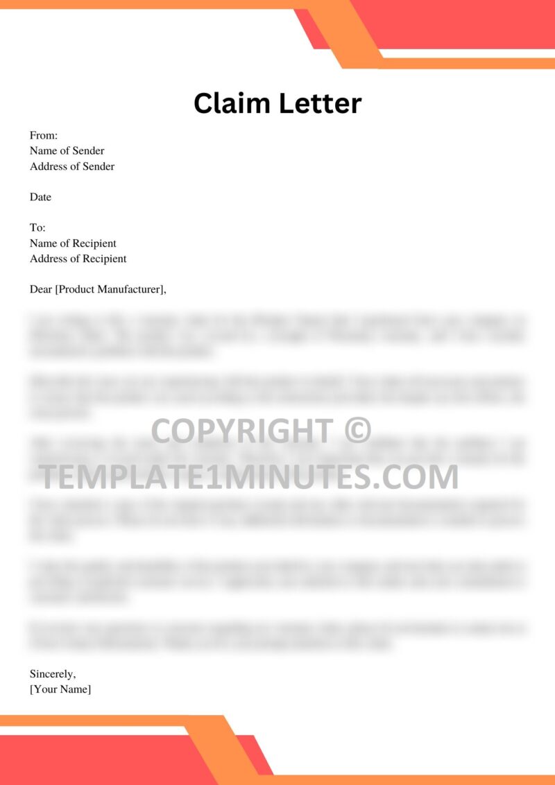 Sample Complaint Letter For Warranty Claim