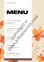 Printable Thanksgiving Menu