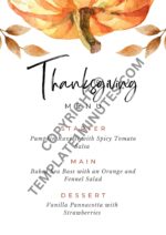 Printable Thanksgiving Menu Template