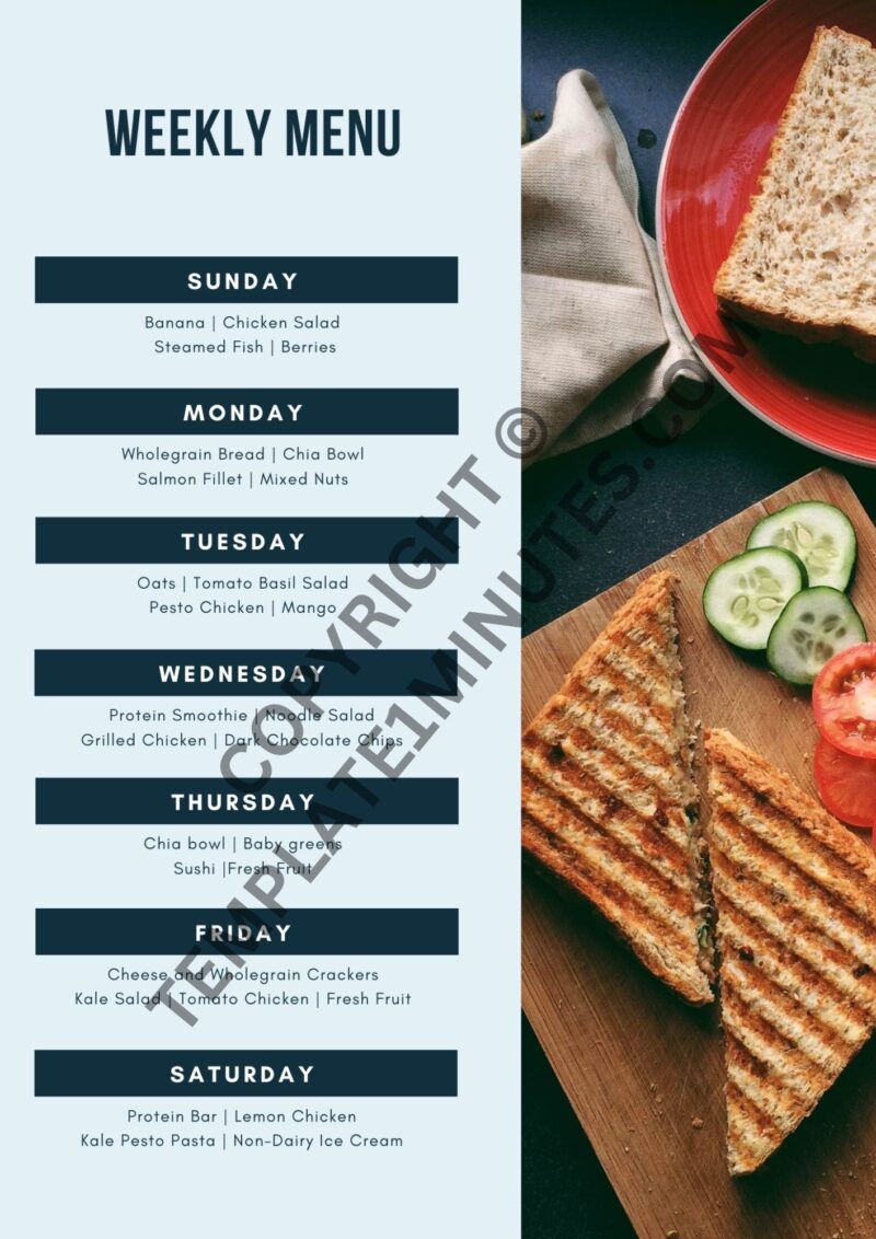 Printable Weekly Menu