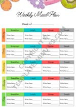 Sample Weekly Meal Planner