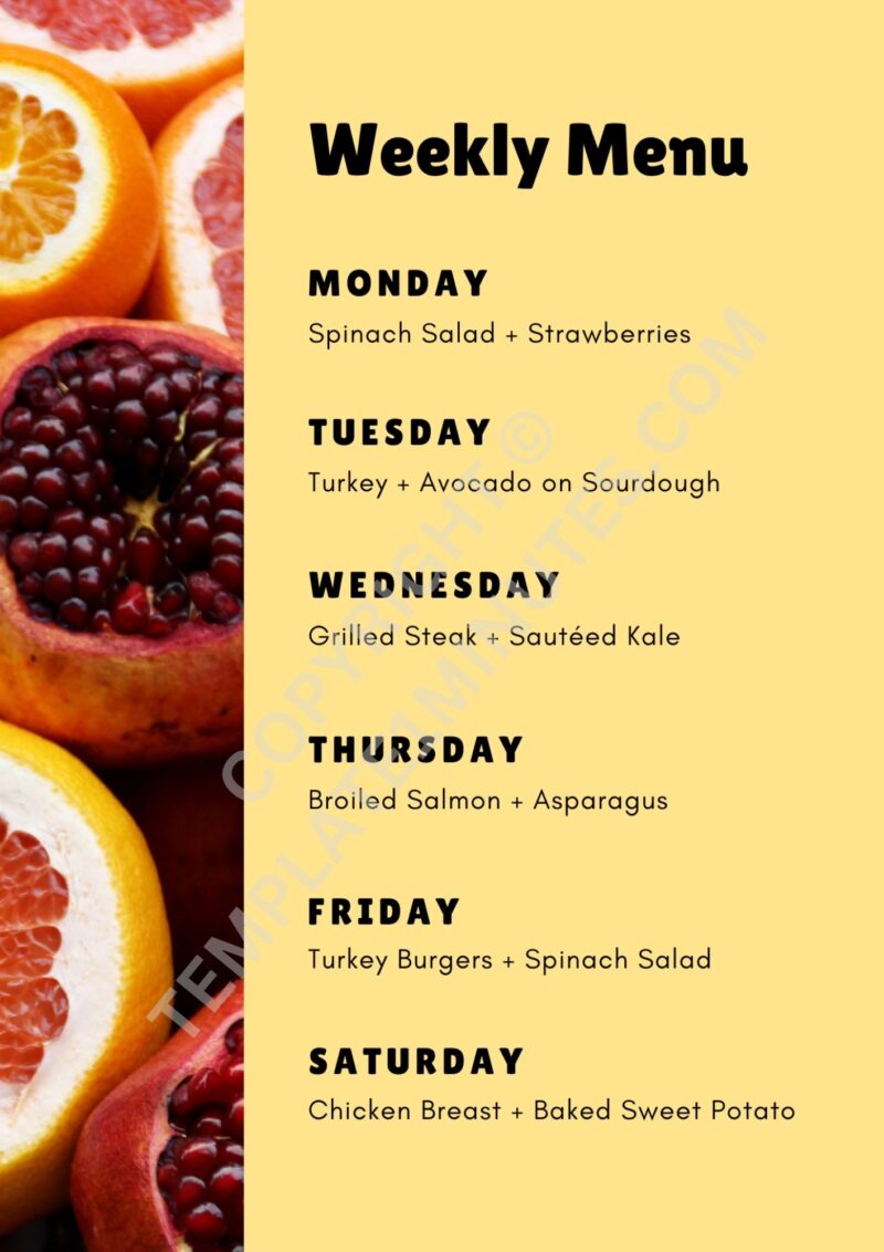 Sample Weekly Menu
