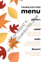 Thanksgiving Menu Templates
